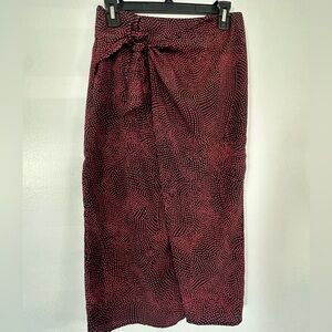 Leith Black and Red Patterned Pencil Skirt
